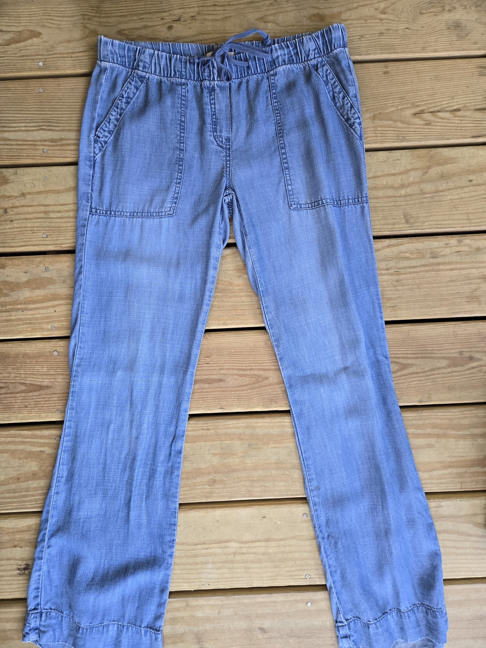 cloth & stone Light Blue Wide Leg Drawstring Pants